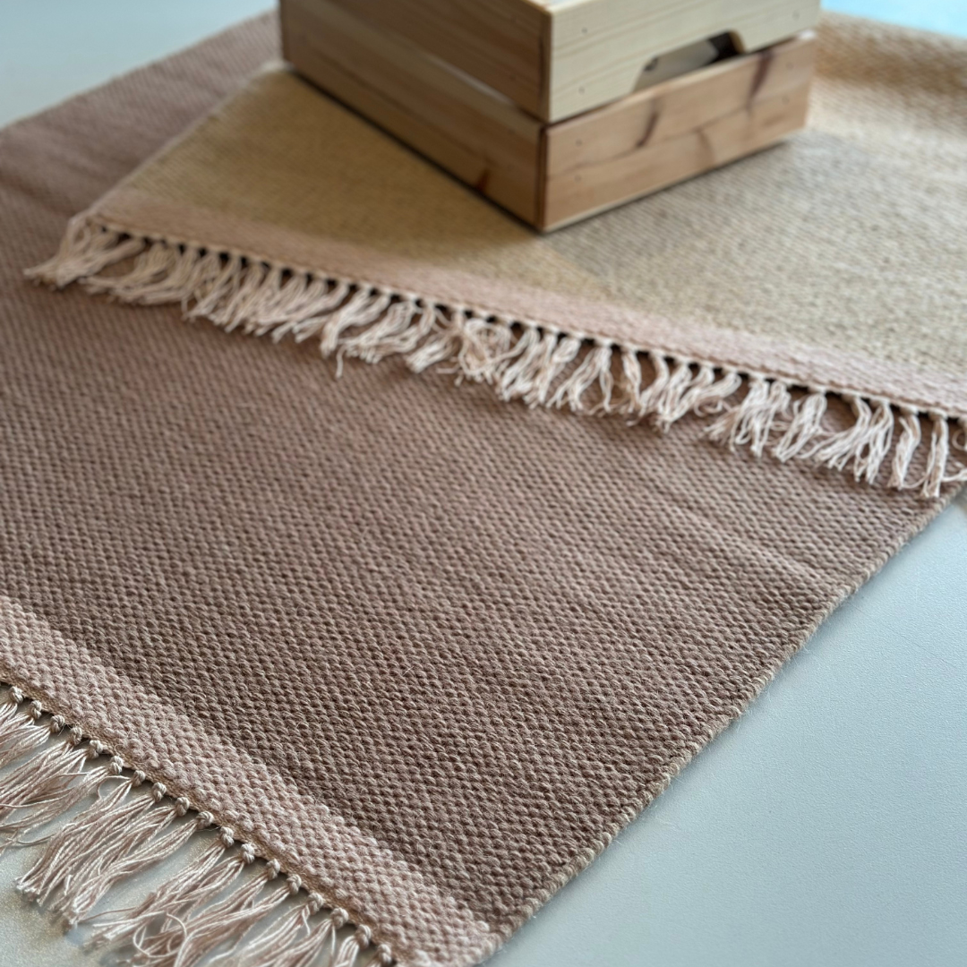 Wool Kelim Rug | Solid Clay