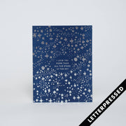 Love You Starry Sky Letterpress Card