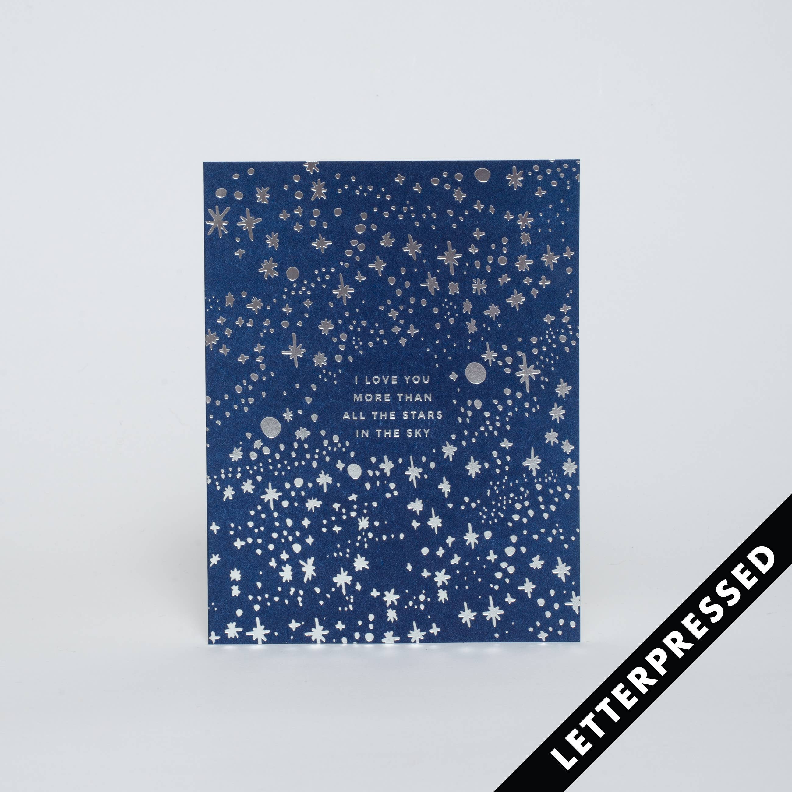 Love You Starry Sky Letterpress Card
