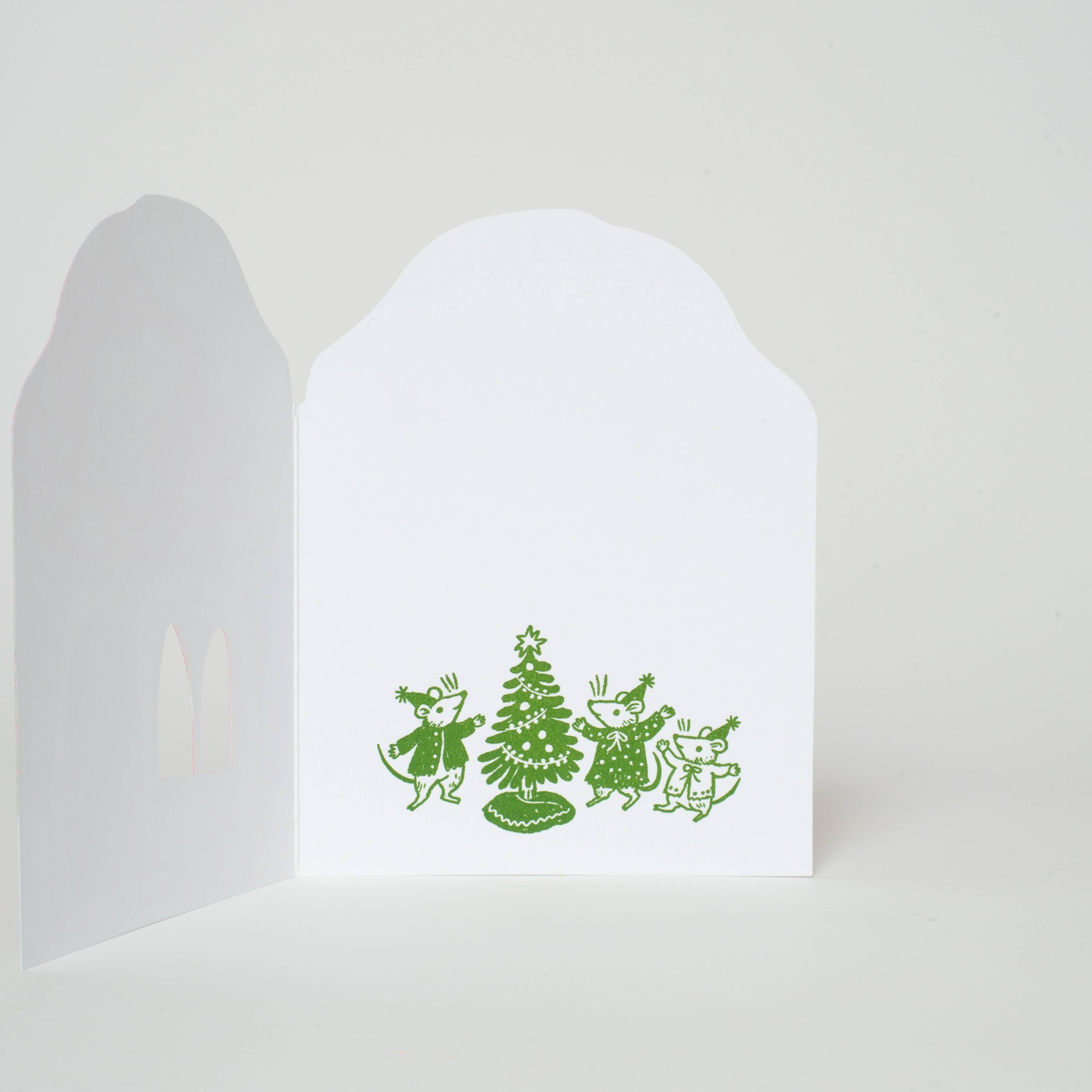 Merry Mushroom House Holiday Greeting Card