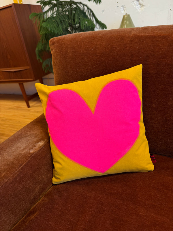 Golden Rod & Fuchsia Heart Pillow