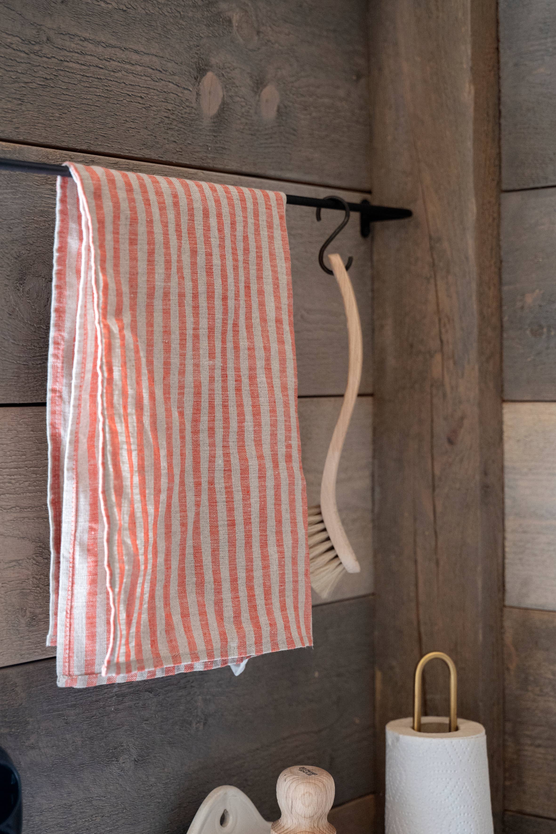 Linen Kitchen Cloth: Agnes Red Stripe