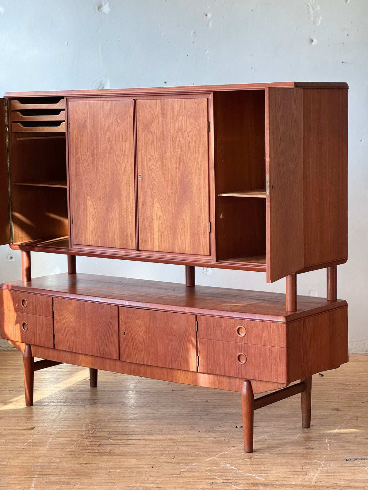 Danish Modern Highboard in Teak