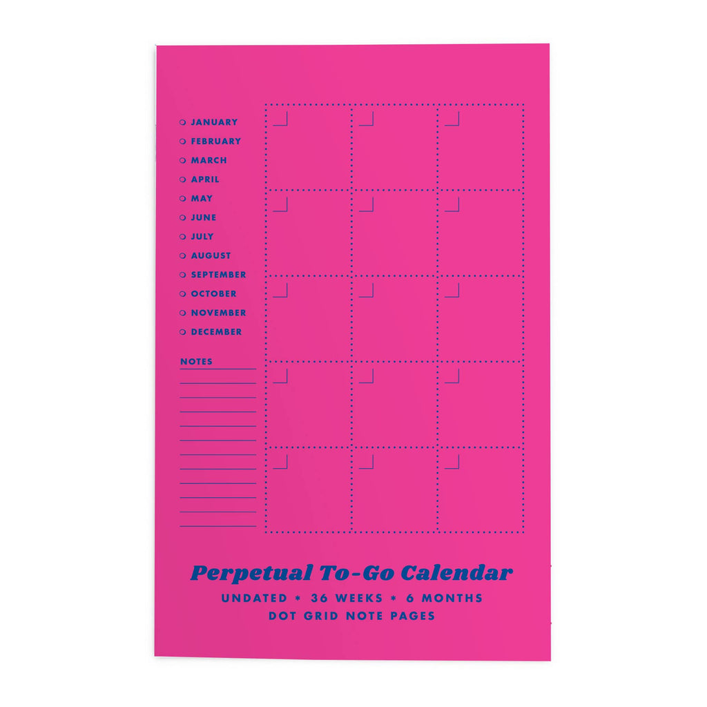 Perpetual To-Go Calendar - Undated: Flo Pink