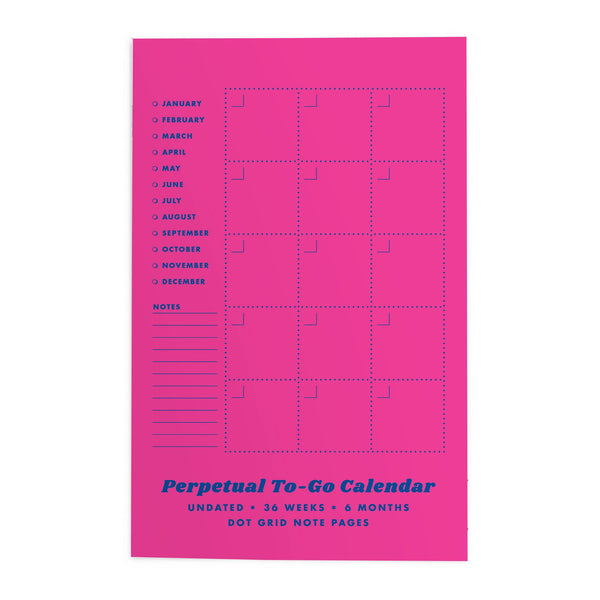 Perpetual To-Go Calendar - Undated: Flo Pink