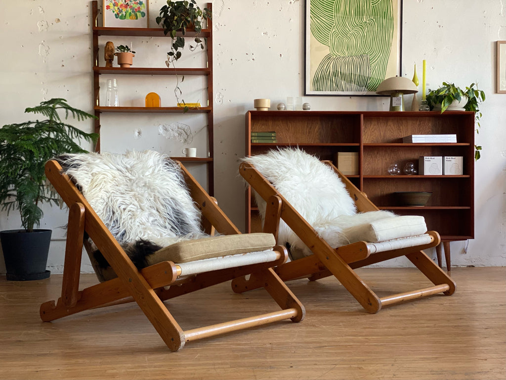 Pair of Pine Lounges
