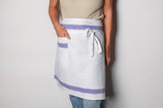 Classic Cotton Italian Apron: Herringbone Blue