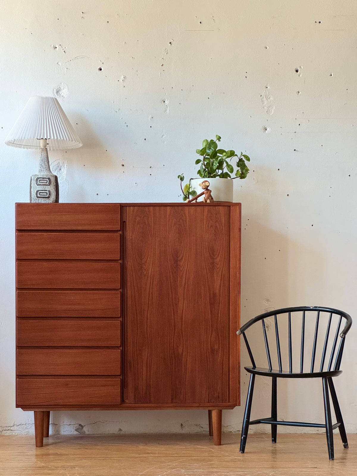 Danish Gentlemans | Wardrobe | Chest of Drawers in Teak with Tambour Door