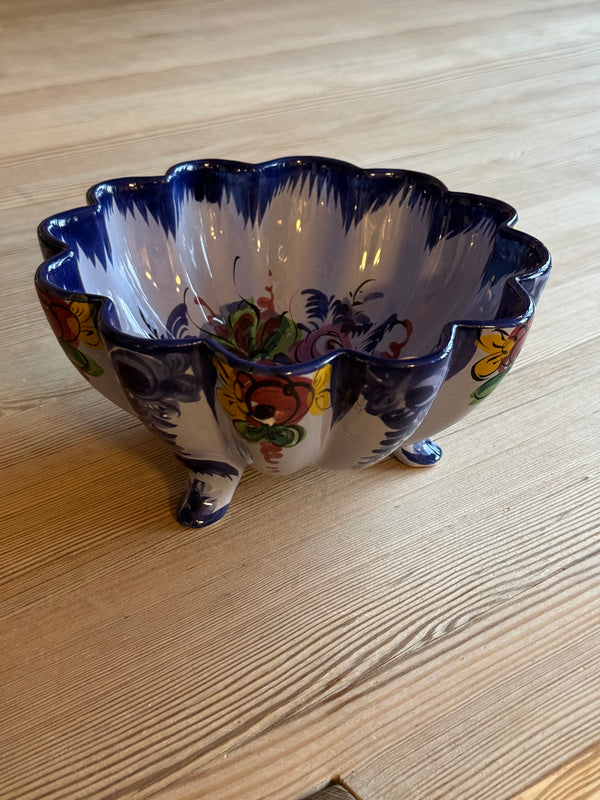 Round Hand Painted Serving Bowl