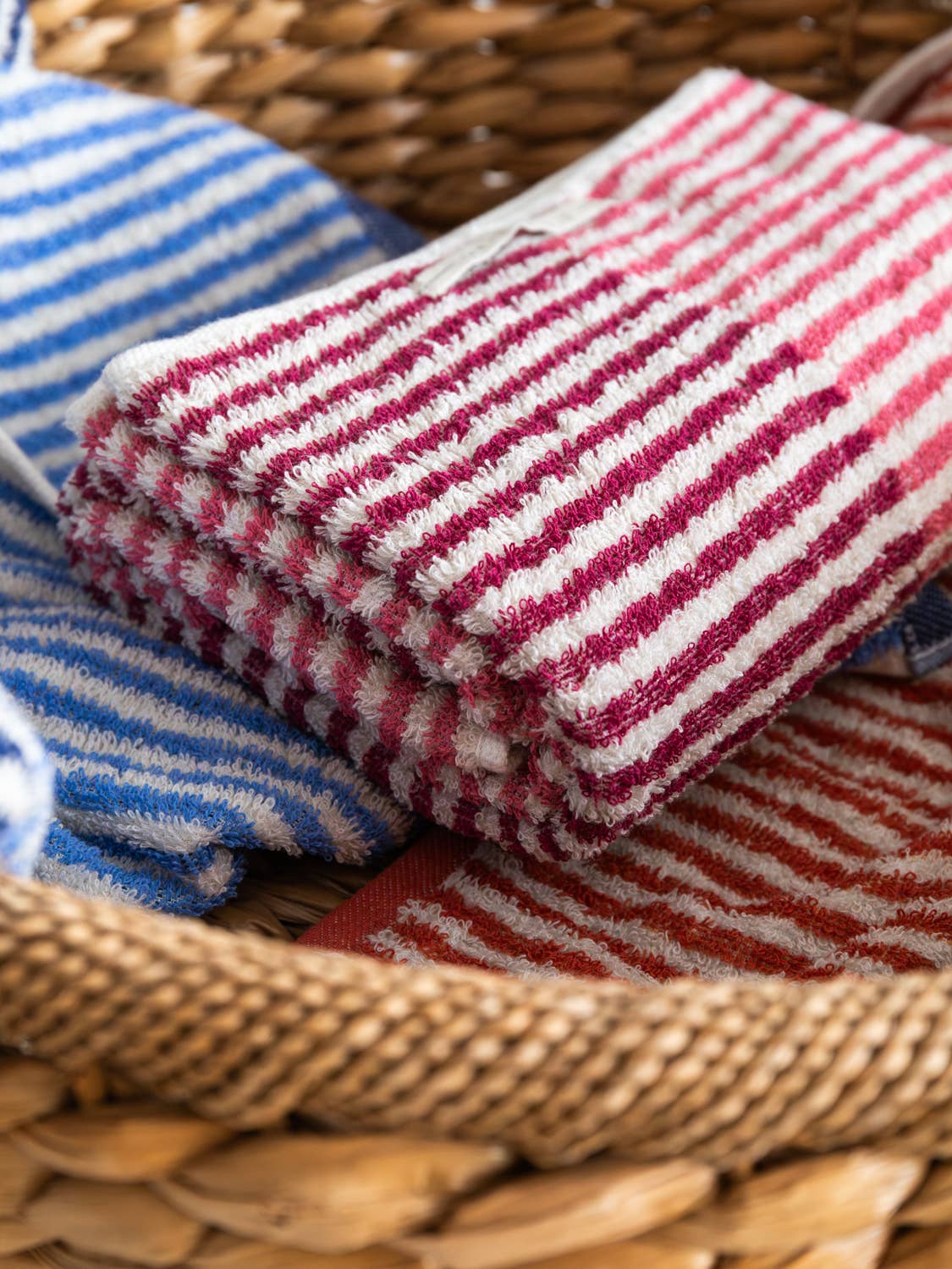 Hemp Stripe Towel - Pink