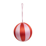 Stripe Bauble Ornament 4" : Red/Pink