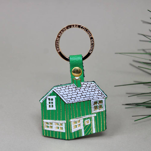 Log Cabin Key Fob: Green