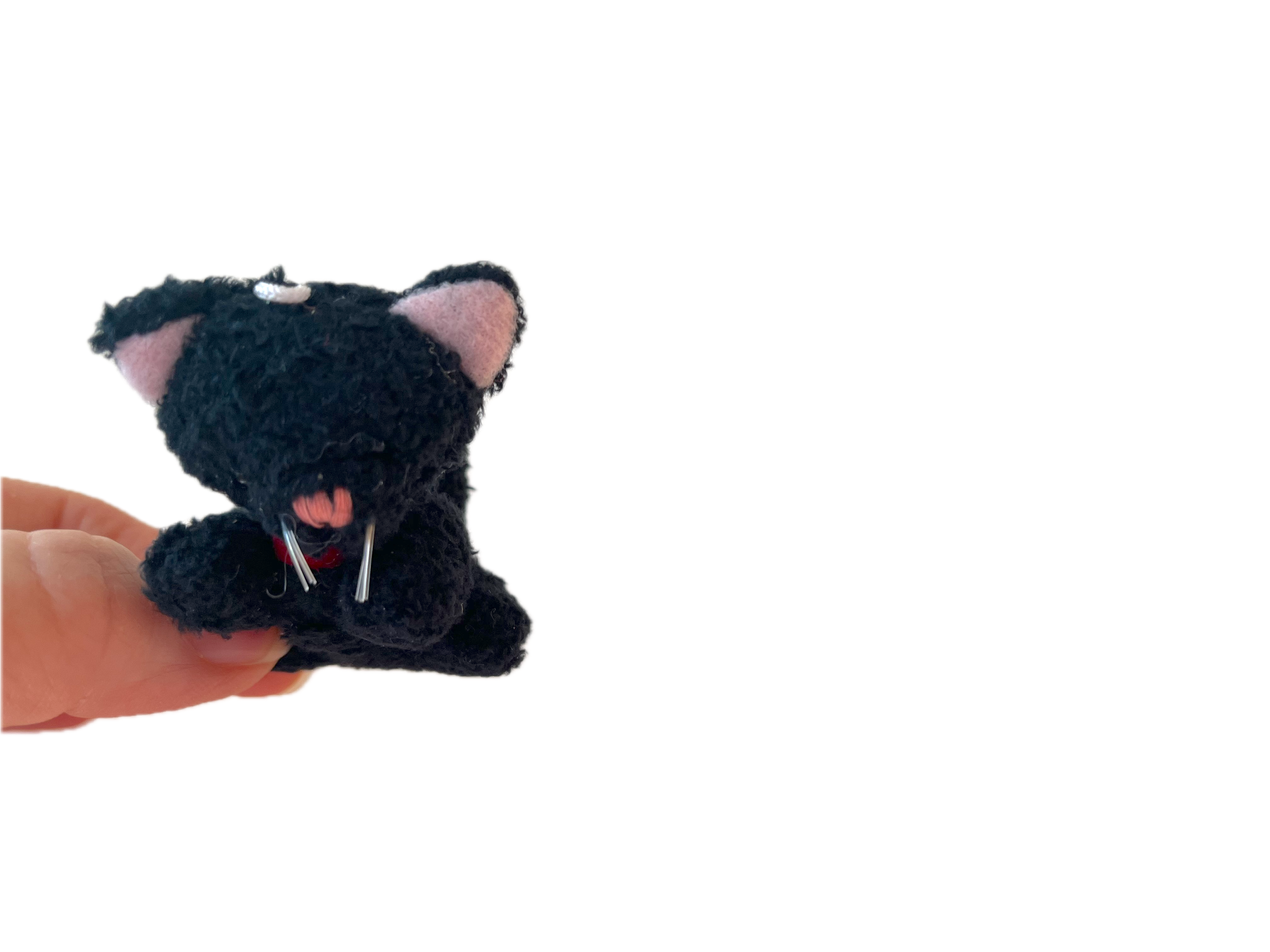Mini Black Plush Kitty Cat