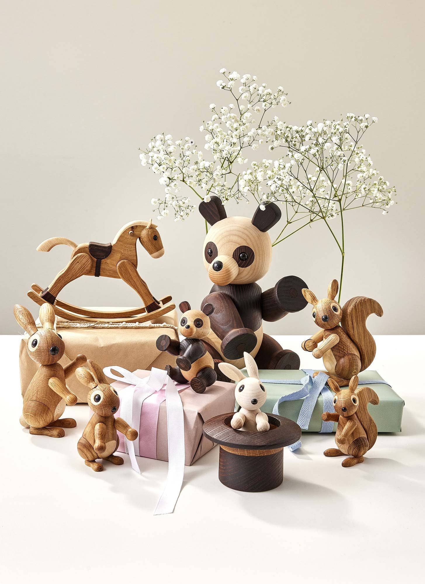 "Polly" Wooden Panda Figurine