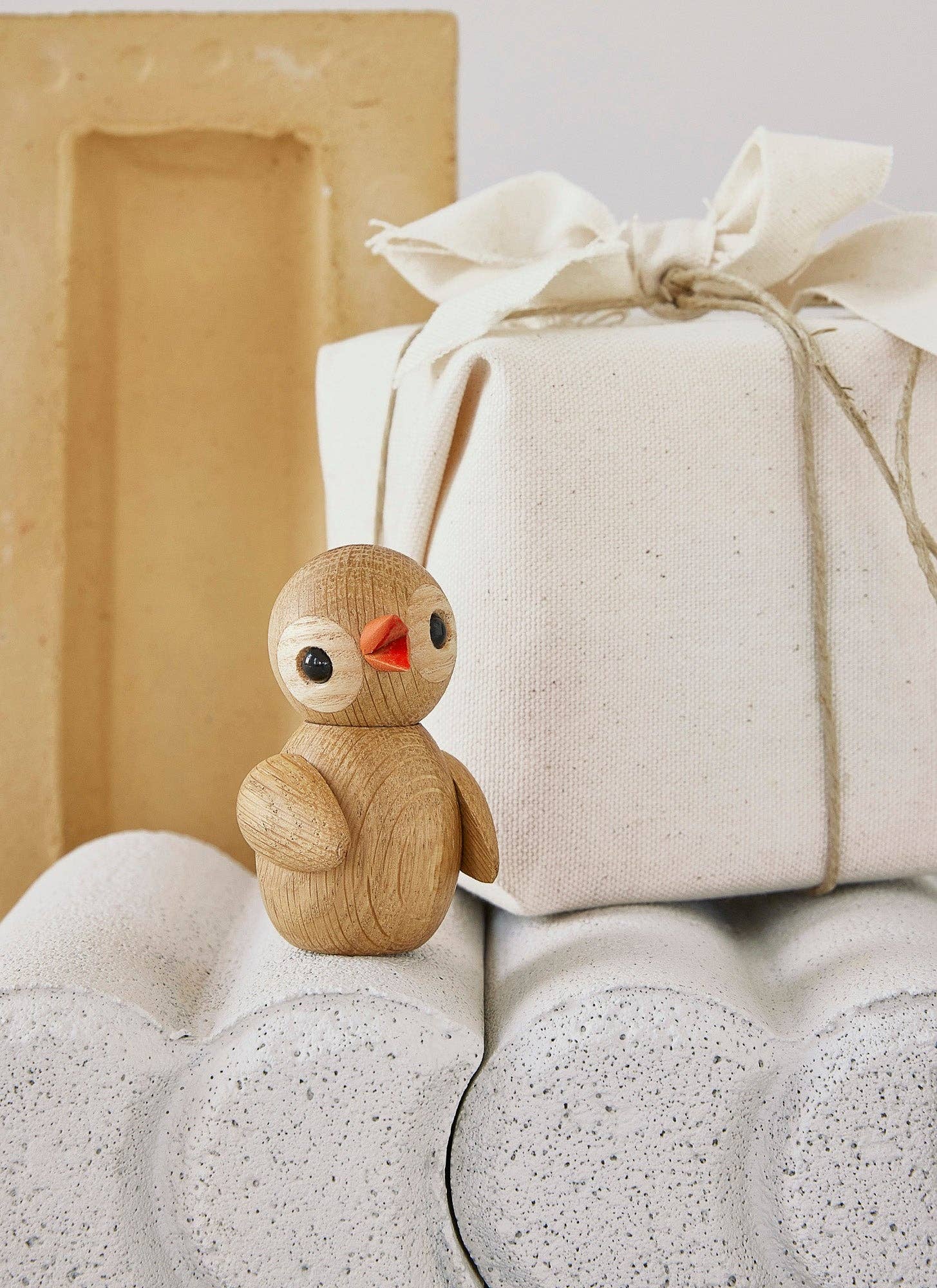 "Jokey Oak" Wooden Bird Figurine