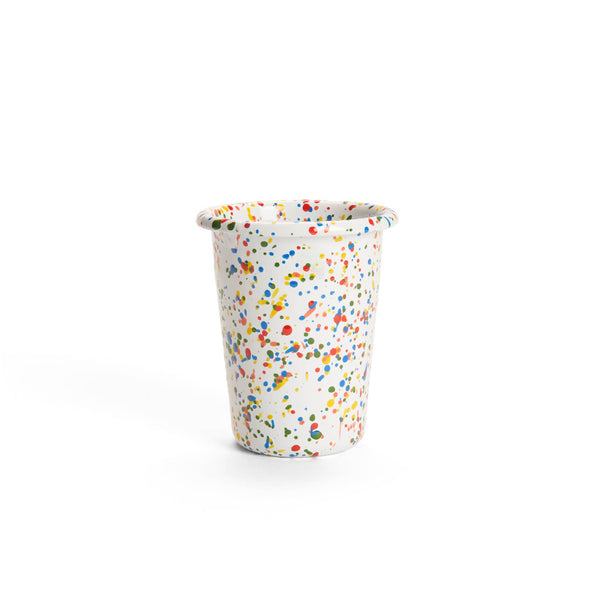 Rainbow Falls Enamelware 8 oz Small Tumbler: White