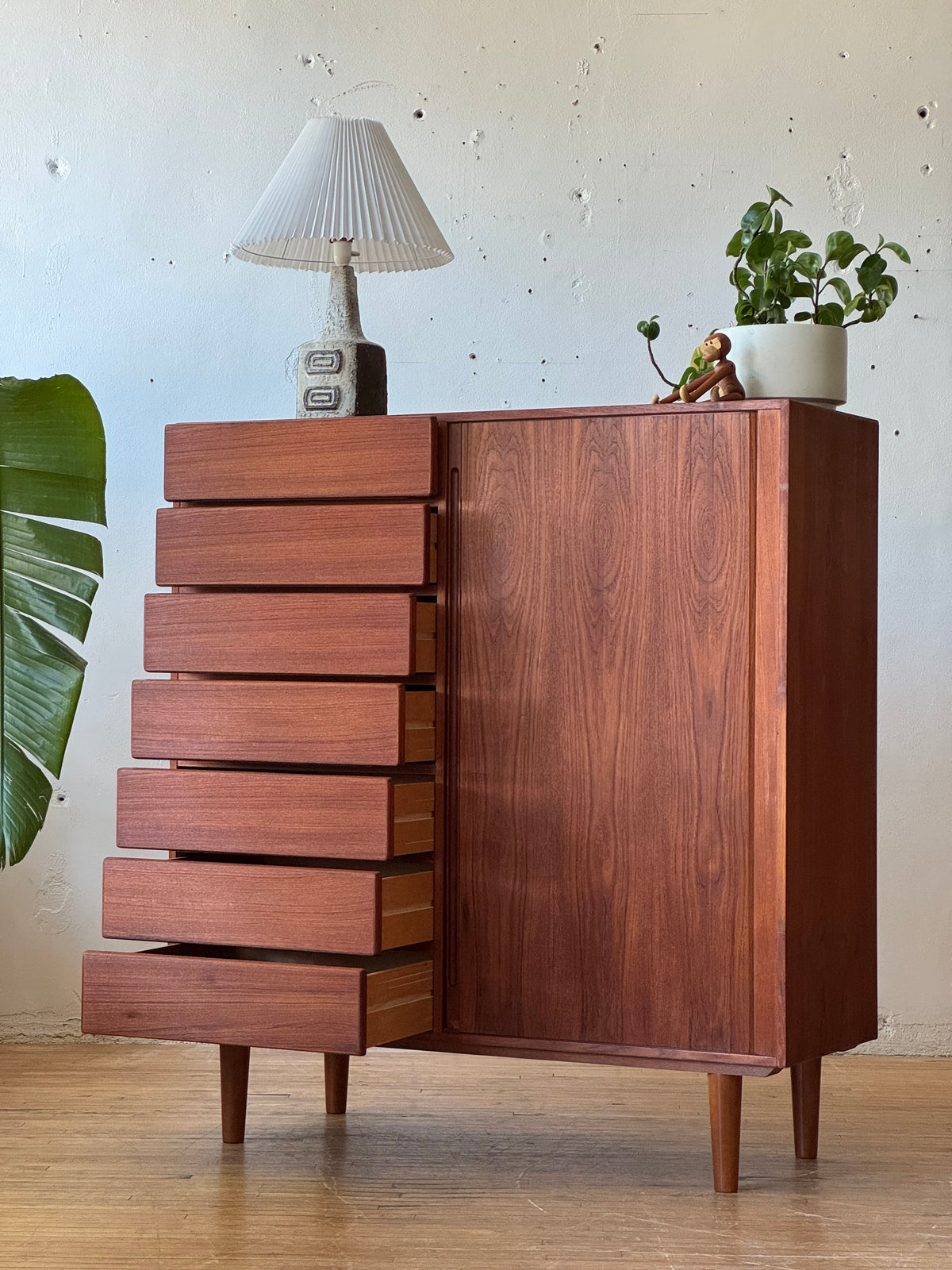 Danish Gentlemans | Wardrobe | Chest of Drawers in Teak with Tambour Door