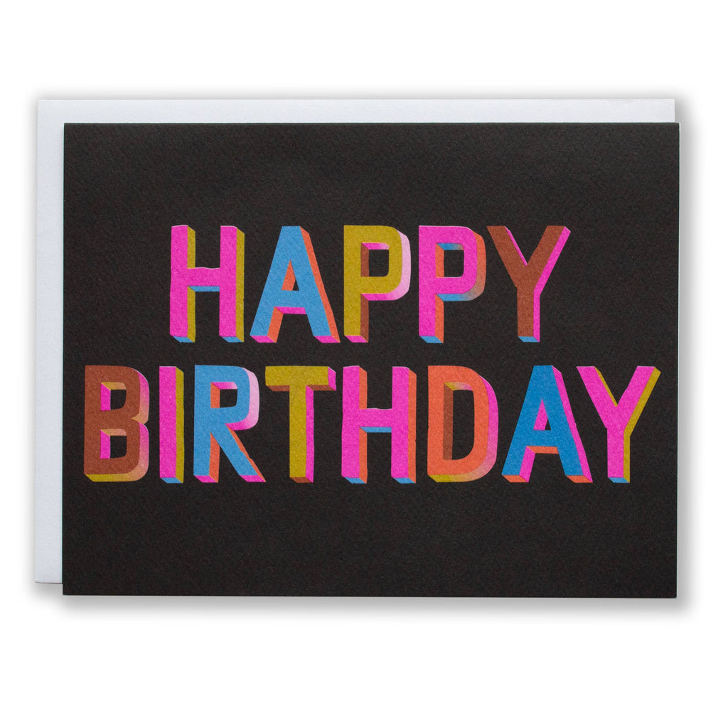 Happy Birthday 3D Brights Note Card