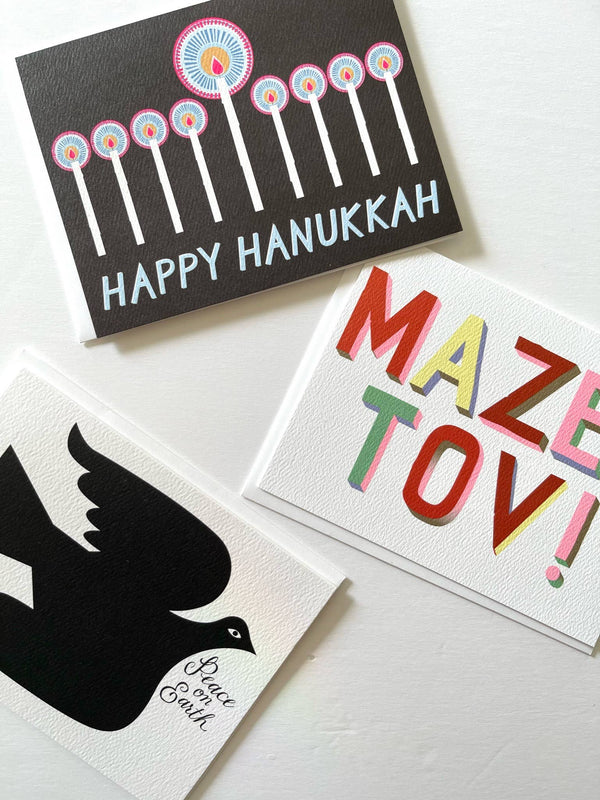 Happy Hannukah Menorah candles  note card