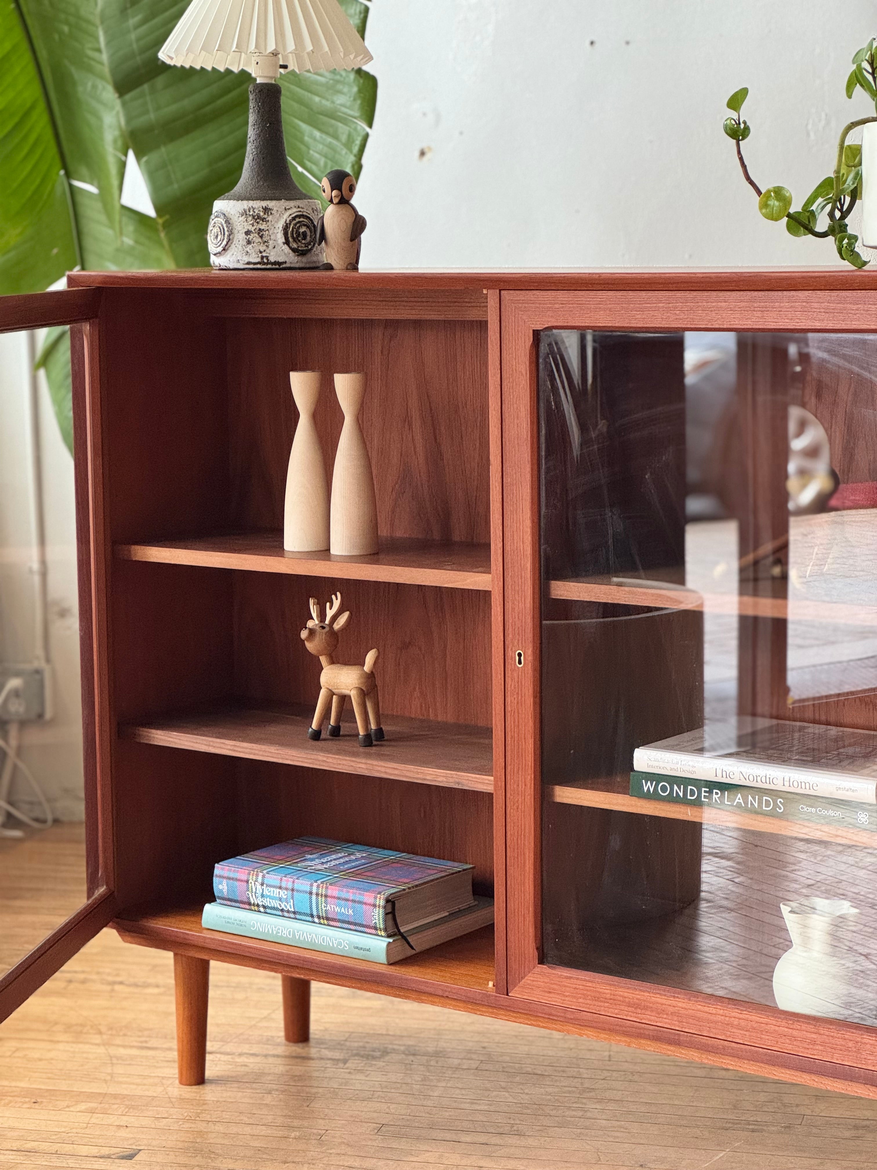 Danish Modern Teak and Glass Display Cabinet by Brauer Møbler