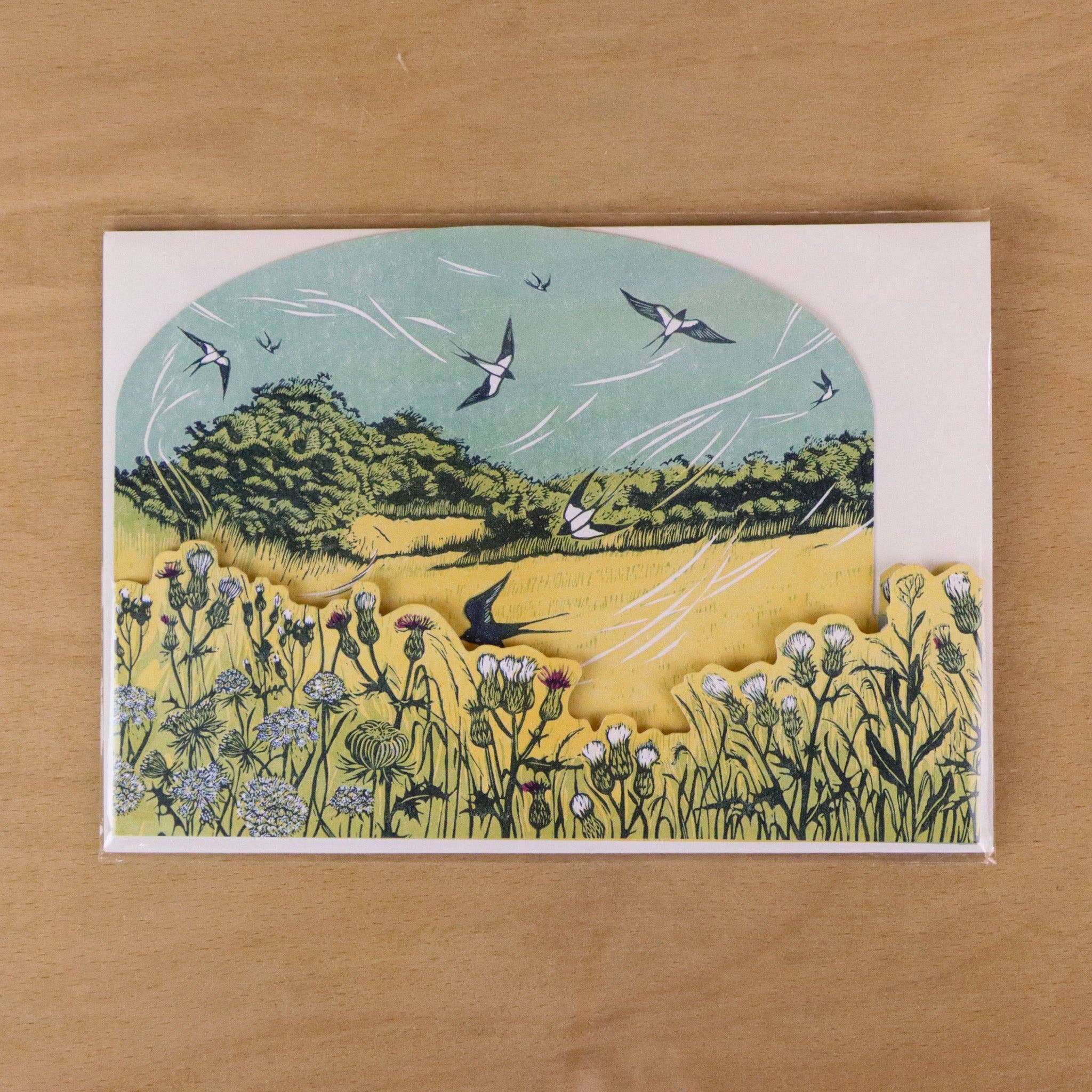 Bayfield Swallows Die-Cut Greeting Card