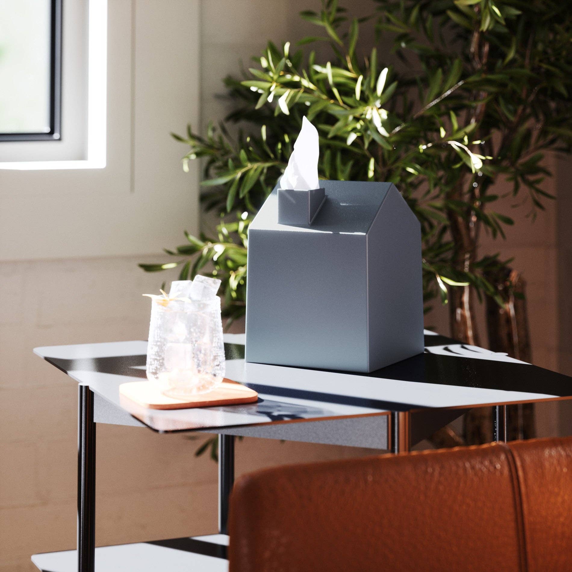 Casa Tissue Cover: Slate Blue