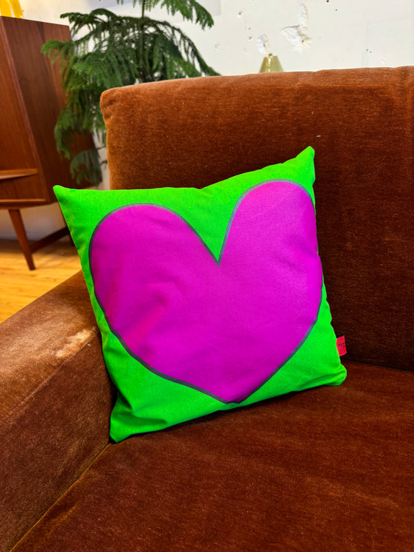 Green & Purple Heart Pillow