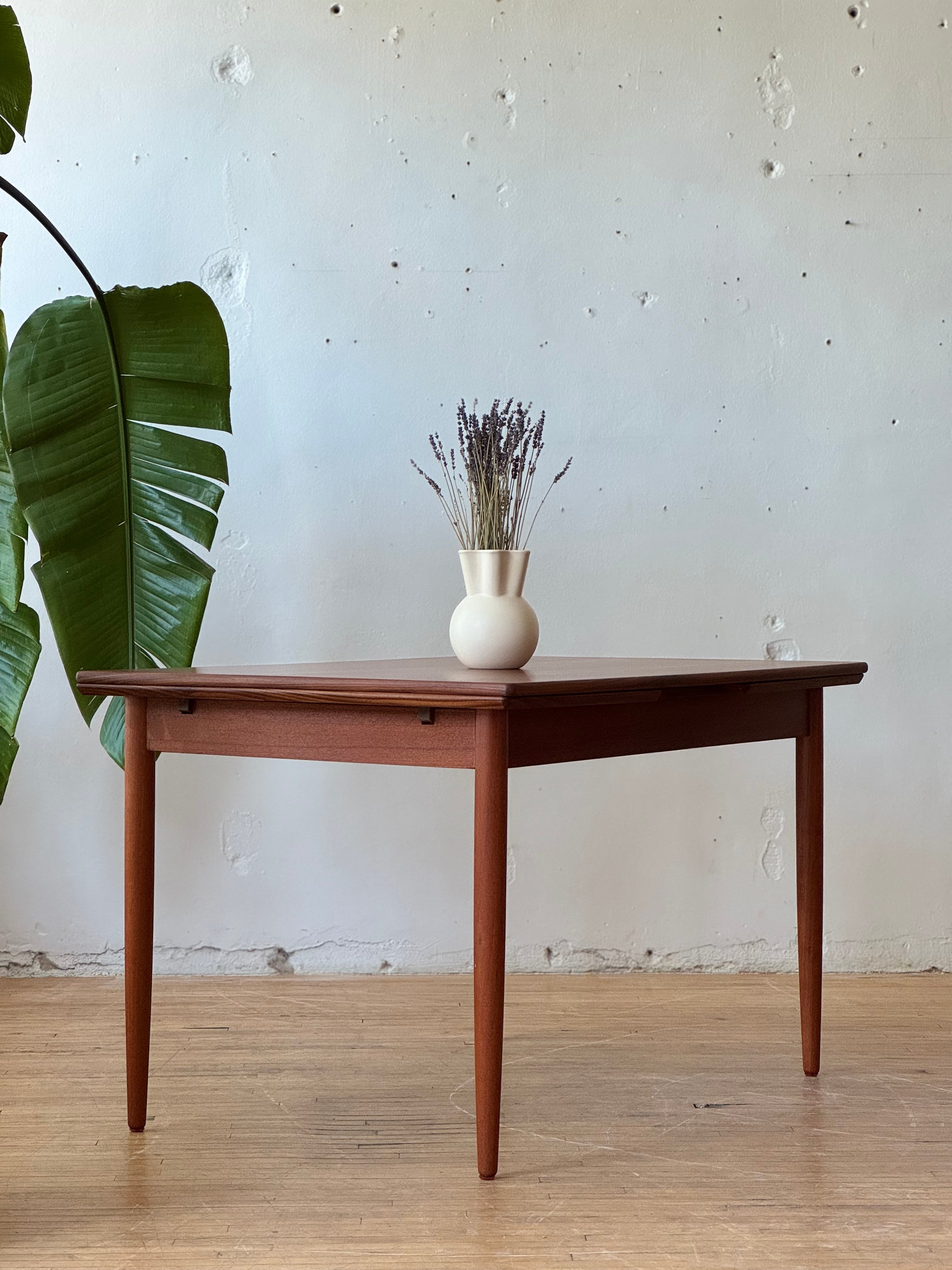 Danish Draw Leaf Dining Table in Teak