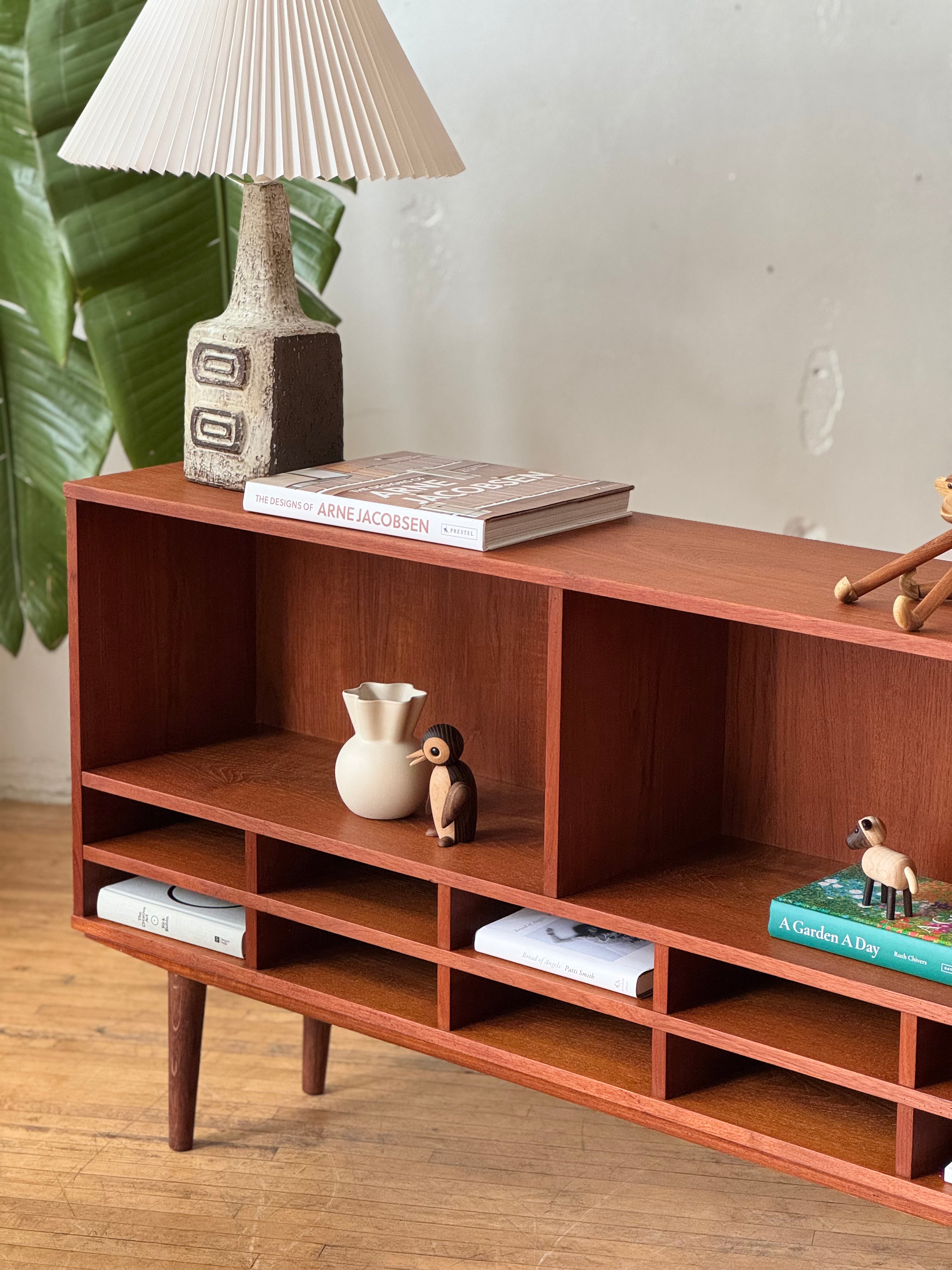 Low Danish Teak Bookcase #3397