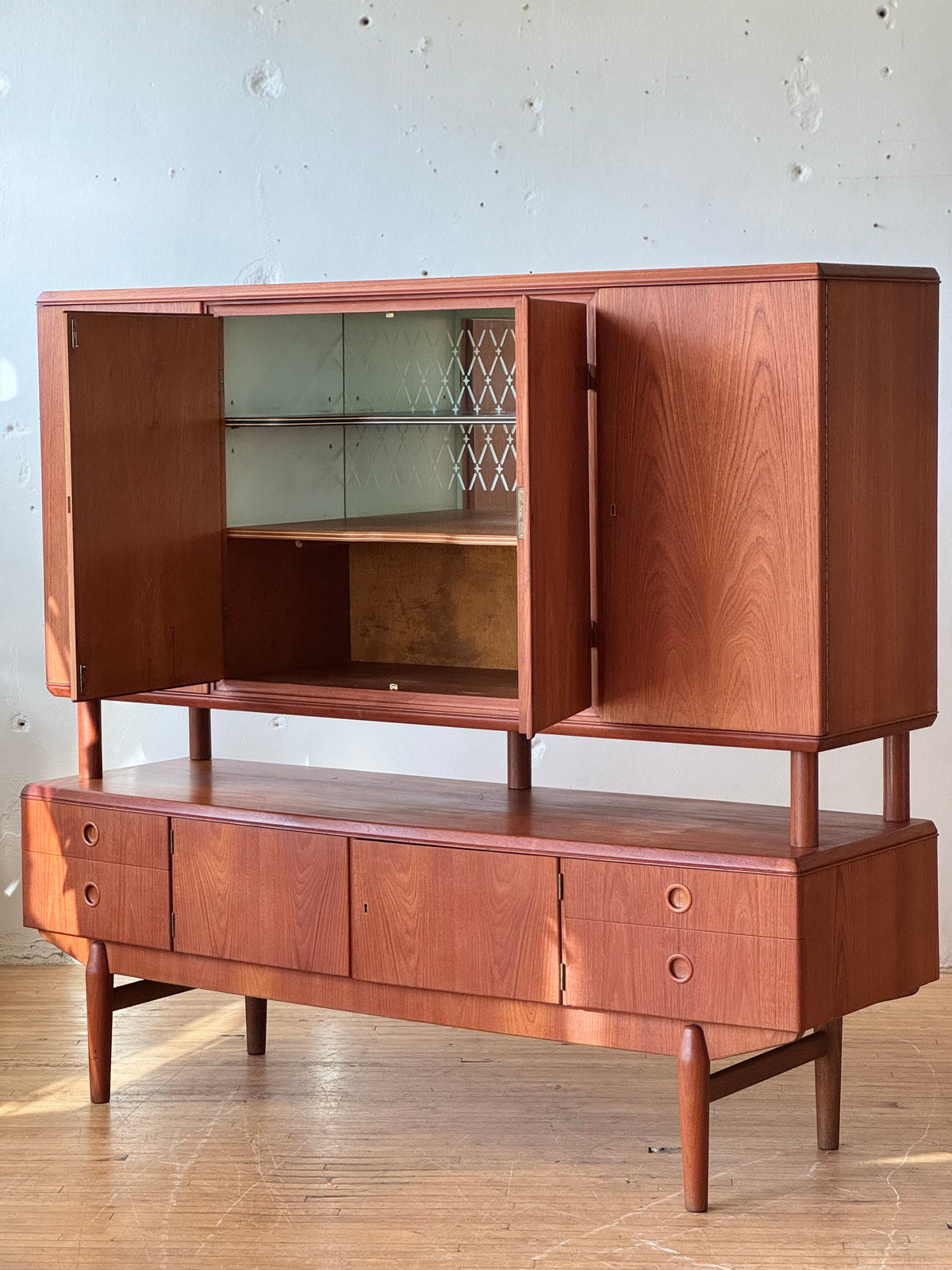 Danish Modern Highboard in Teak