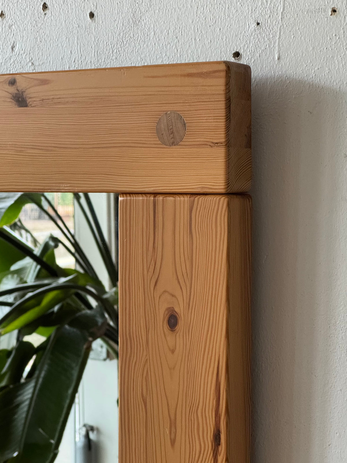 Vintage Swedish Mirror in Pine #3305