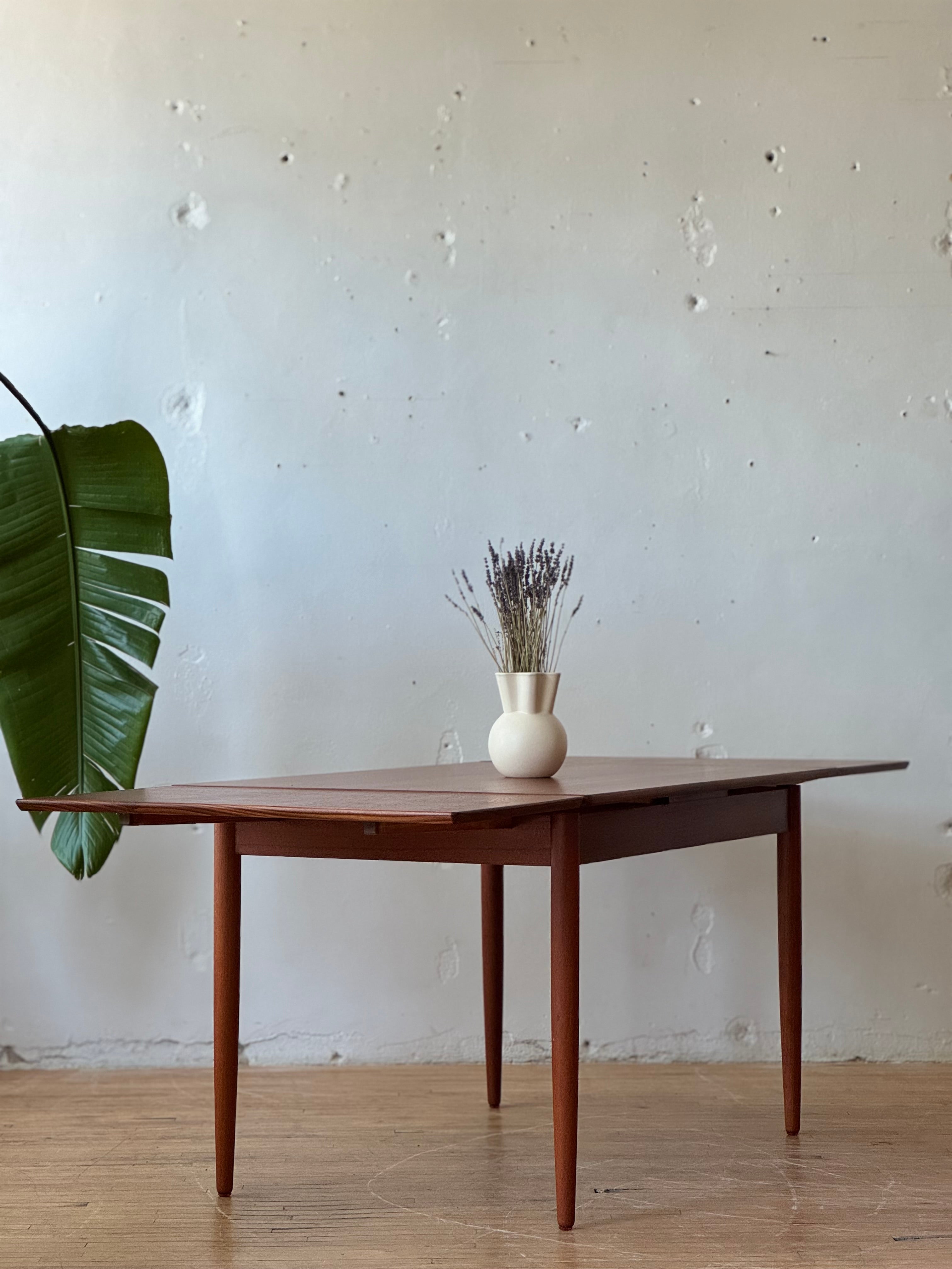 Danish Draw Leaf Dining Table in Teak