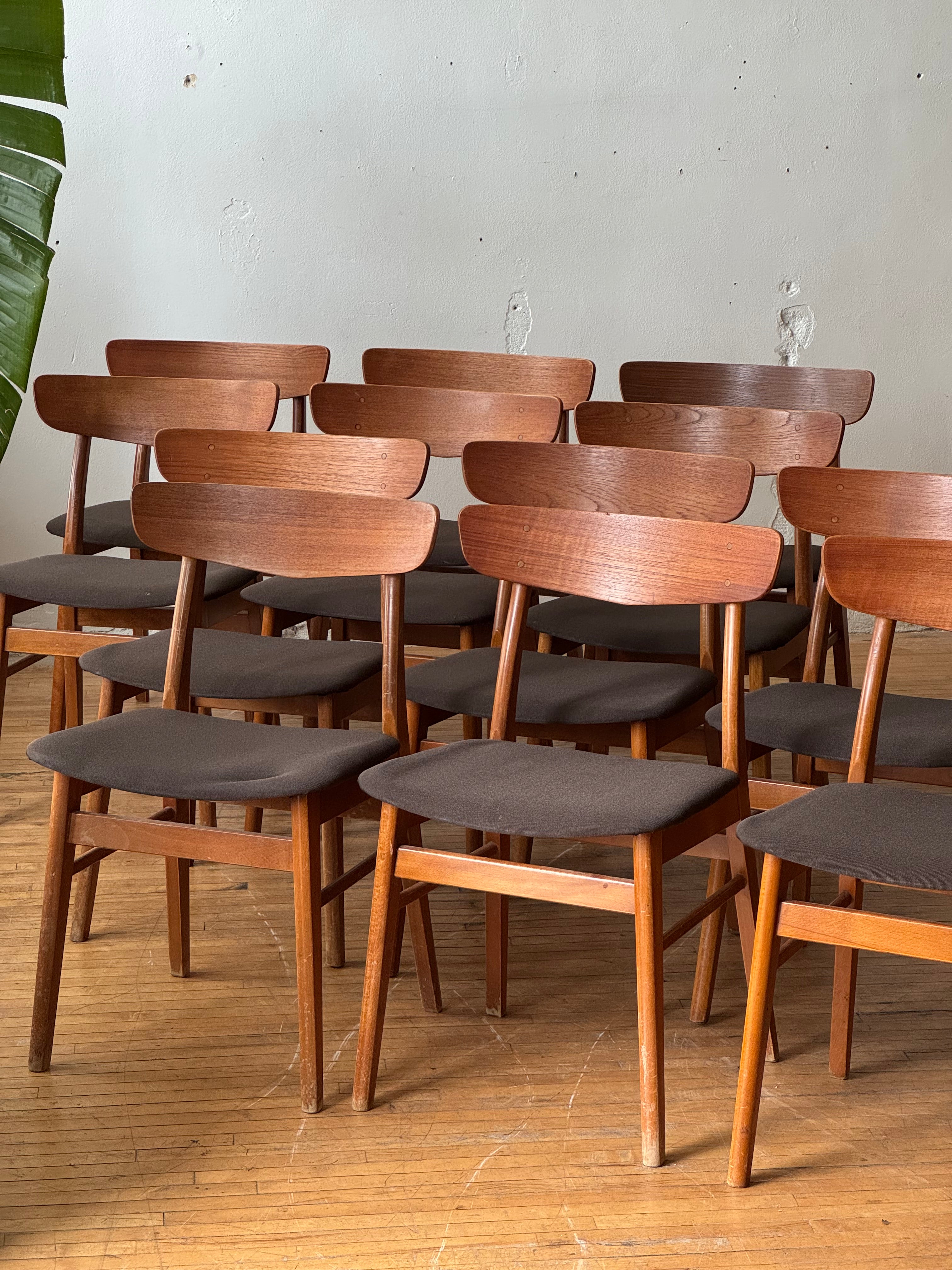 Teak & Beech Farstrup Møbler Dining Chairs - 12 Available #239784