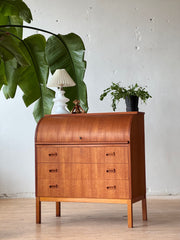 Swedish Teak Roll Top Secretary Desk #427