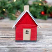 Miniature Metal Rustic Cabin German Smoker: Red