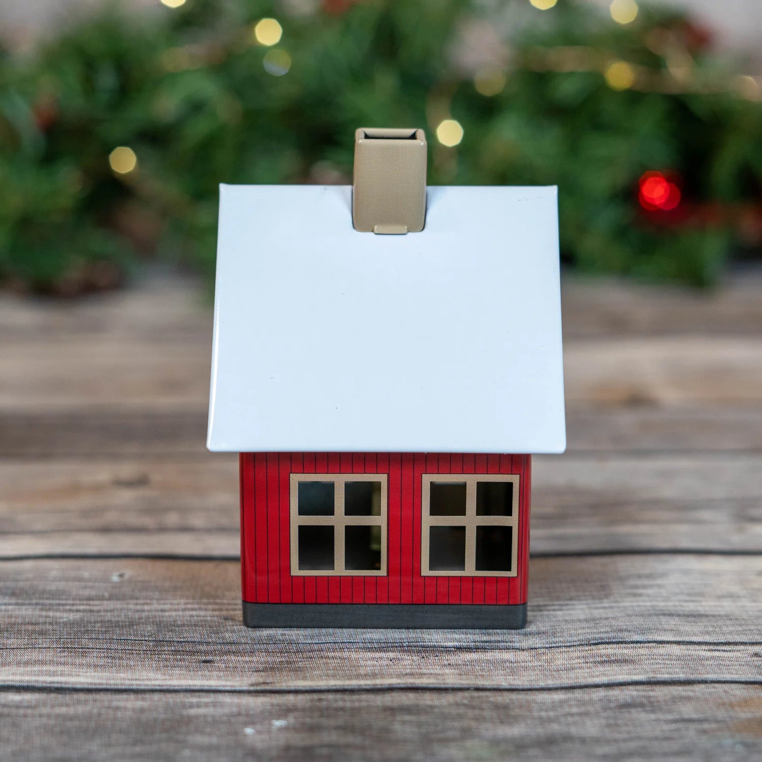 Miniature Metal Rustic Cabin German Smoker: Red