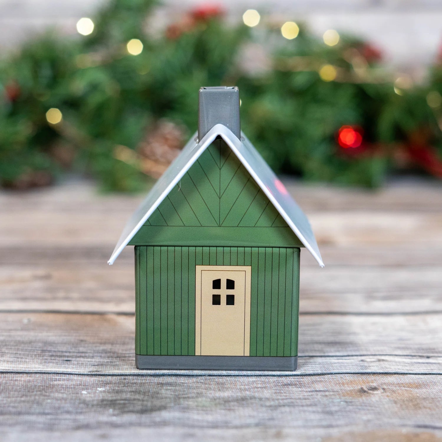 Miniature Metal Rustic Cabin German Smoker: Forest Green