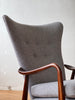 Danish Modern Wingback Lounge Chair & Ottoman By Madsen & Schubell