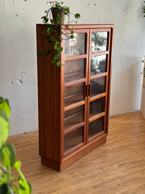 Teak And Glass Bookshelf / Display Cabinet From HP Hansen #1