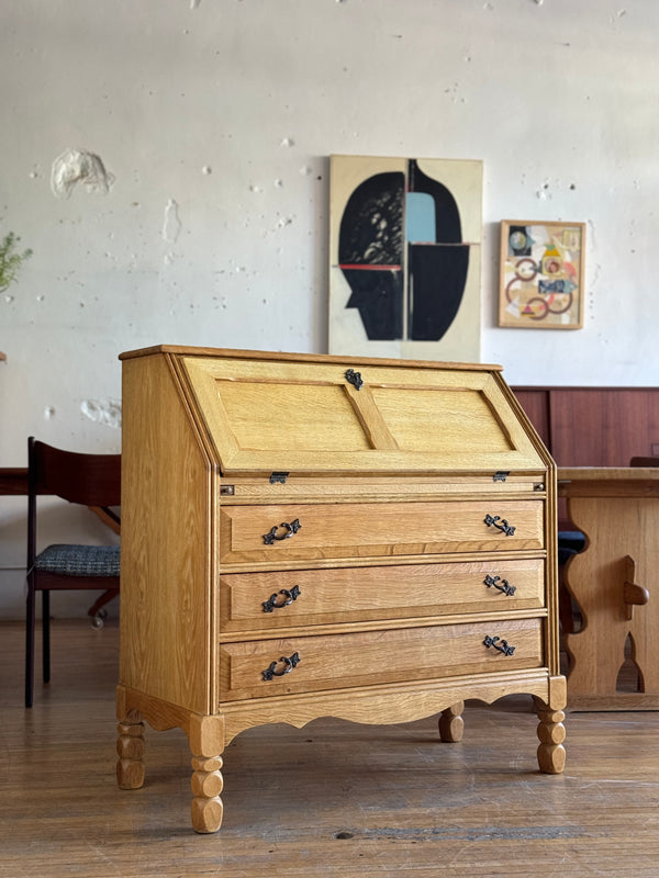 Oak Secretary Desk in the Style of Henning Kjaernulf #27