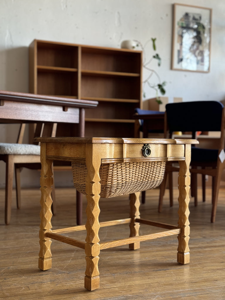 Oak Sewing Table in the Style of Henning Kjaernulf #70