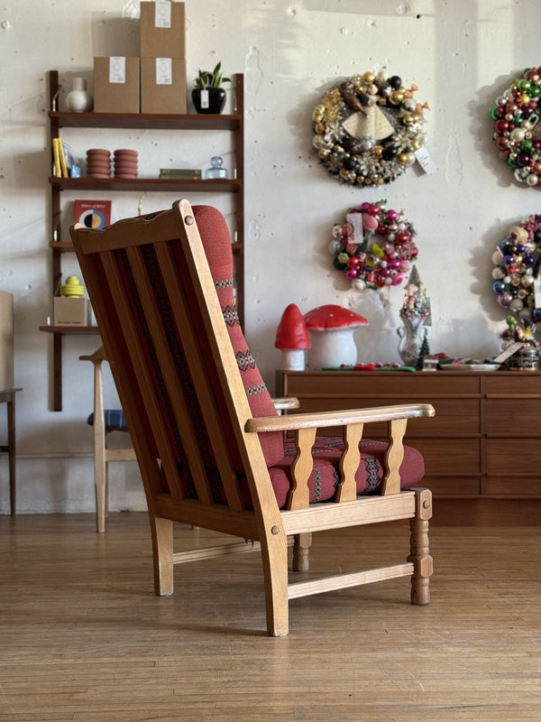 Danish high back pine lounge chair #9