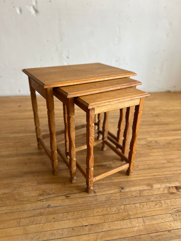 Set of Oak Nesting Tables in the Style of Henning Kjaernulf #45