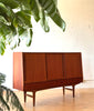 Danish Modern Highboard in Teak with Mirrored Bar #109