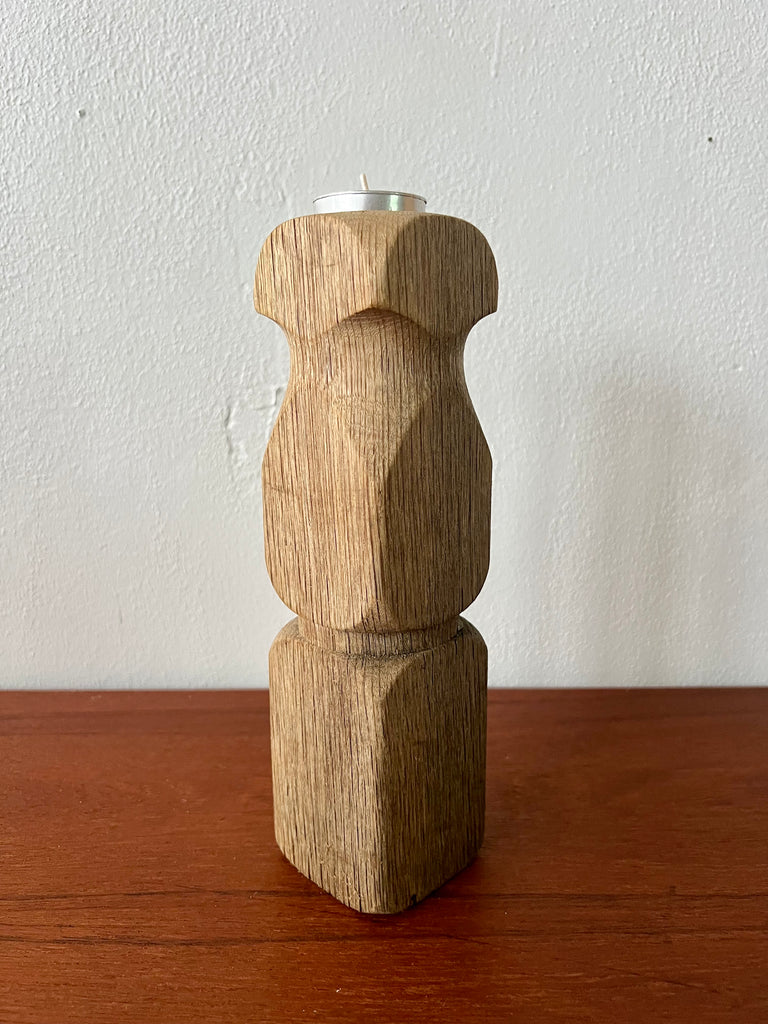 Oak Tea Light Candle Pedestal