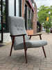 Danish Lounge Chair And Ottoman In Teak And Boucle #2