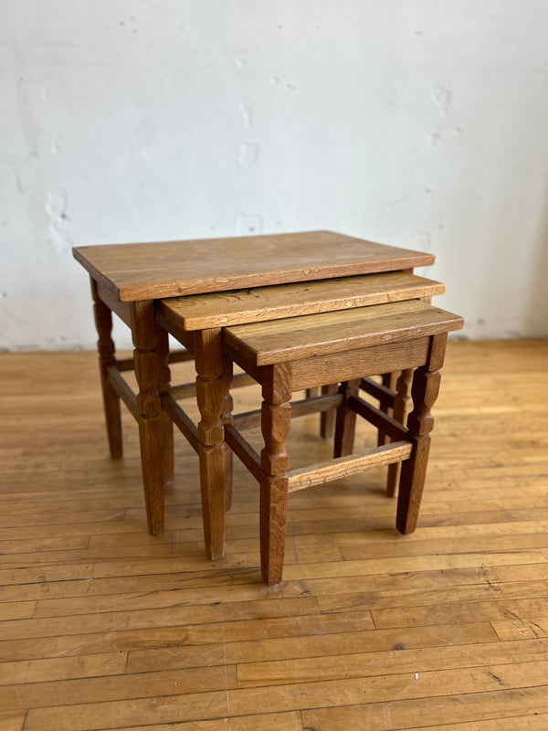 Set of Oak Nesting Tables in the Style of Henning Kjaernulf #47