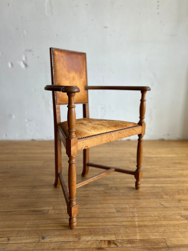Oak & Leather Side Chair #20