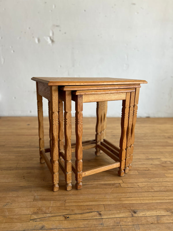 Set of Oak Nesting Tables in the Style of Henning Kjaernulf #45
