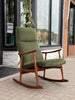 Danish rocking chair in teak and velvet